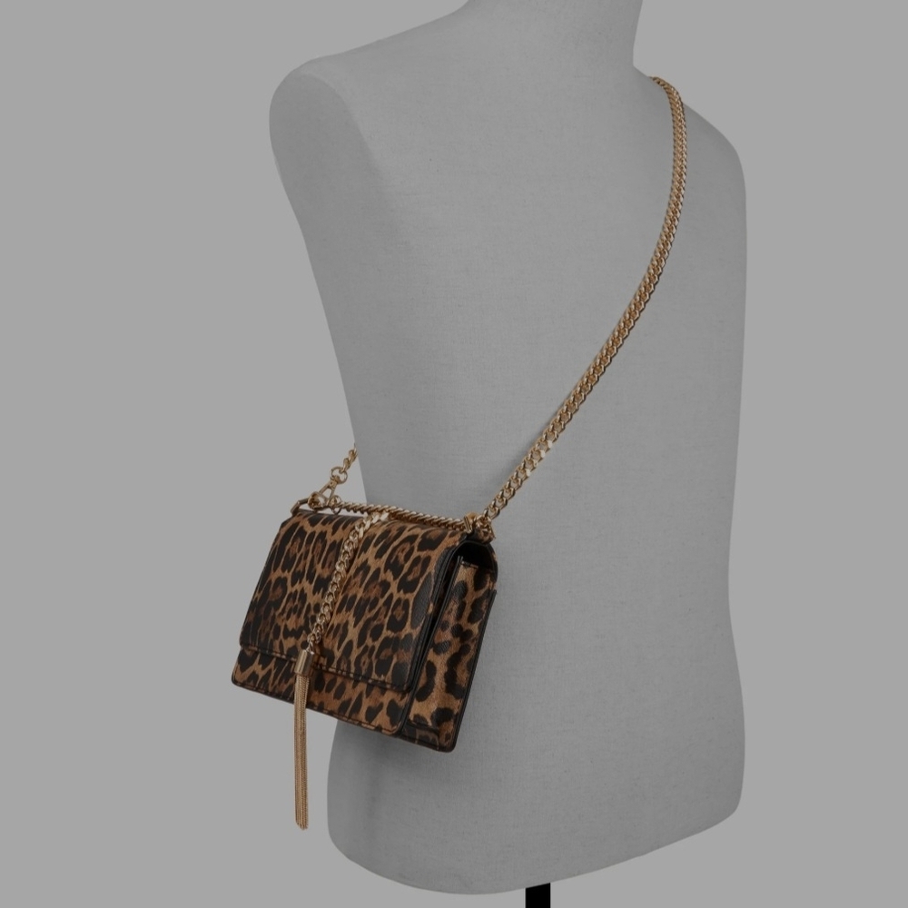 Aldo Leopard Print Clutch with Gold Chain - Picture 5 of 7